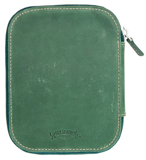 Galen Leather Co. Zippered 10 Slot Pen Case - Crazy Horse Forest Green