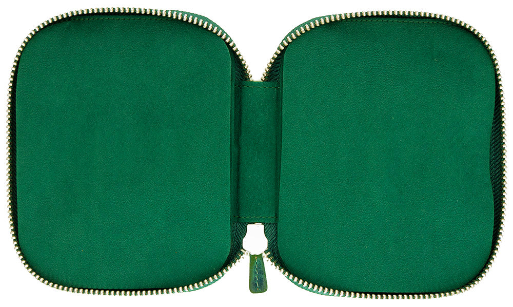 Galen Leather Co. Zippered 10 Slot Pen Case - Crazy Horse Forest Green