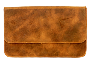 Galen Leather Co. Magnum Opus 12 Slot Hard Magnetic Pen Case - Crazy Horse Brown