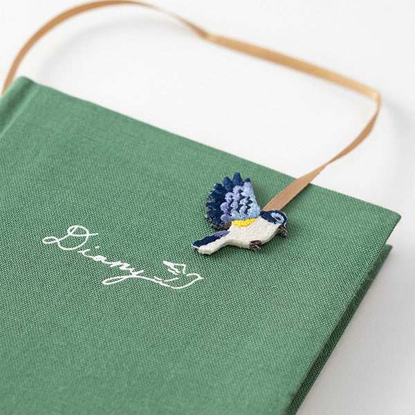 Midori Diary with Embroidered bookmark Bird