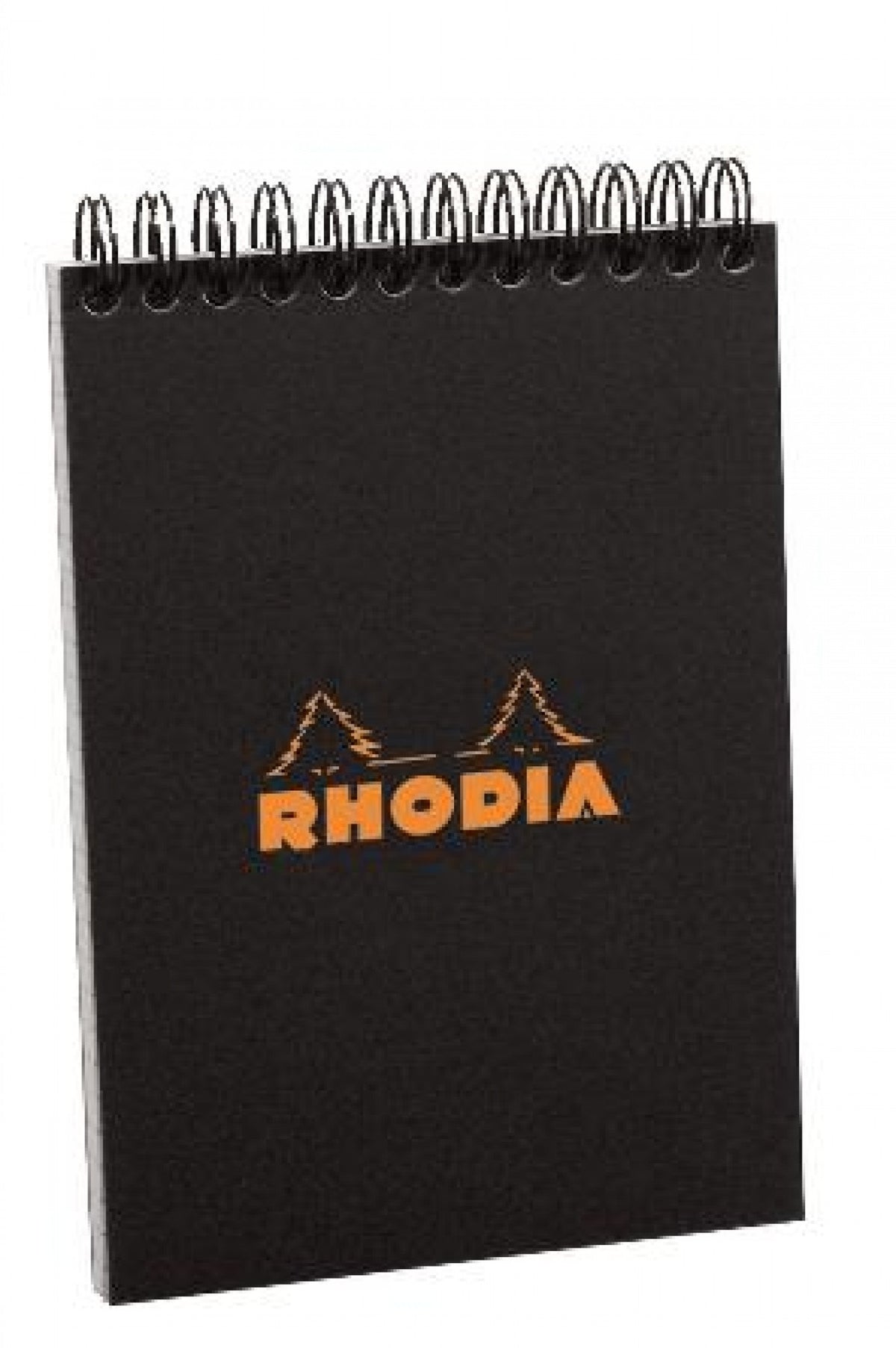 #13 top wirebound notepad with a black cover, from Rhodia.  Measures 4 x 6" 80 Sheets (160 Pages) Available in Dot & Graph White Acid-Free Paper Paper Weight: 80 GSM