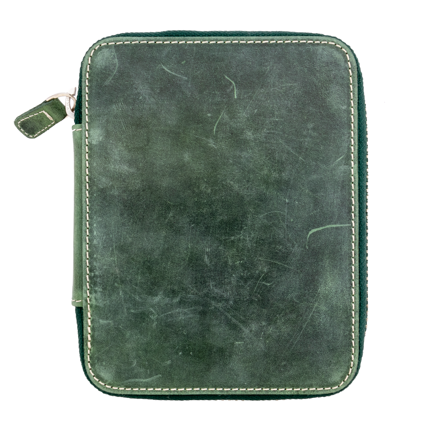 Galen Leather Co. Zippered Collector Pen Case for 14 Kaweco - Crazy Horse Forest Green