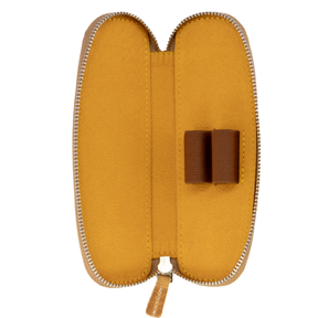 Galen Leather Co. Zippered Duo Slim Pen Case for 2 Pens- Crazy Horse Honey Ochre