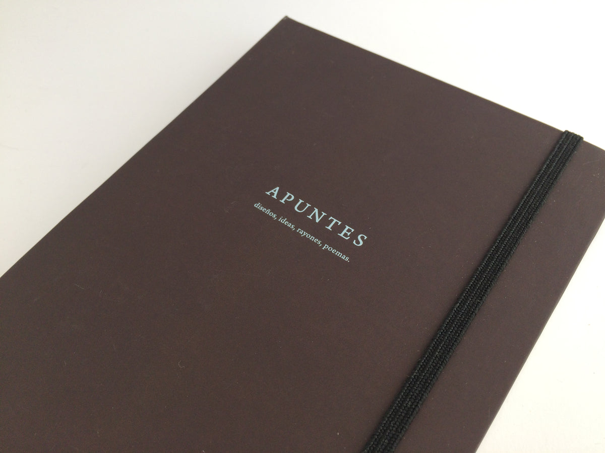 Apuntes Classic Hard Cover Notebook- Chocolate/Celeste