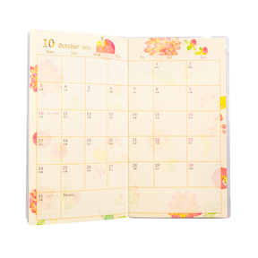 Midori 2023 Pocket Diary Slim- Country Time Floral Pattern