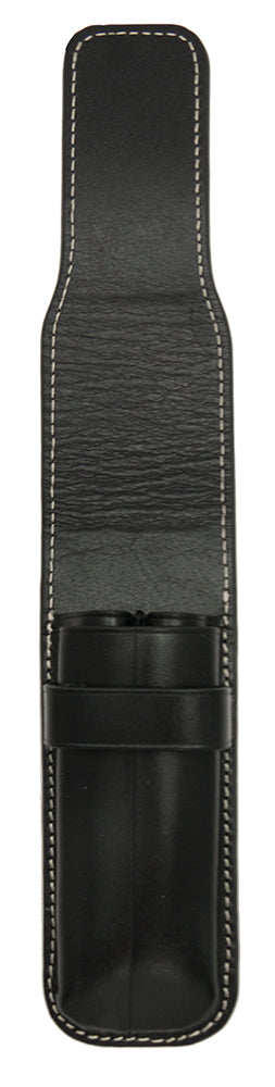 Galen Leather Co. Flap Pen Case for 2 Pens - Black