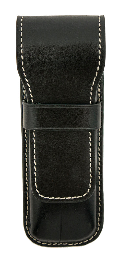 Galen Leather Co. Flap Pen Case for 2 Pens - Black