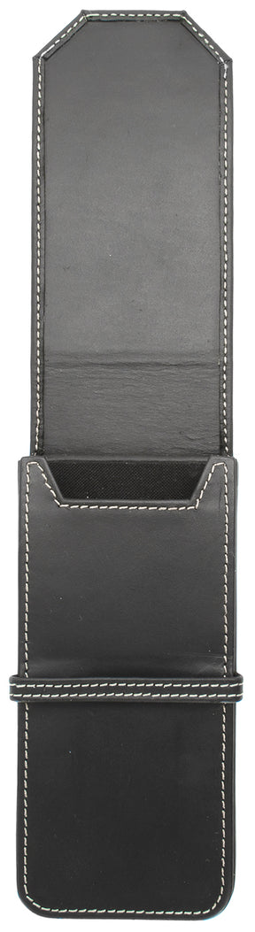 Franklin-Christoph Leather Pen Case - 3 Pens - Black