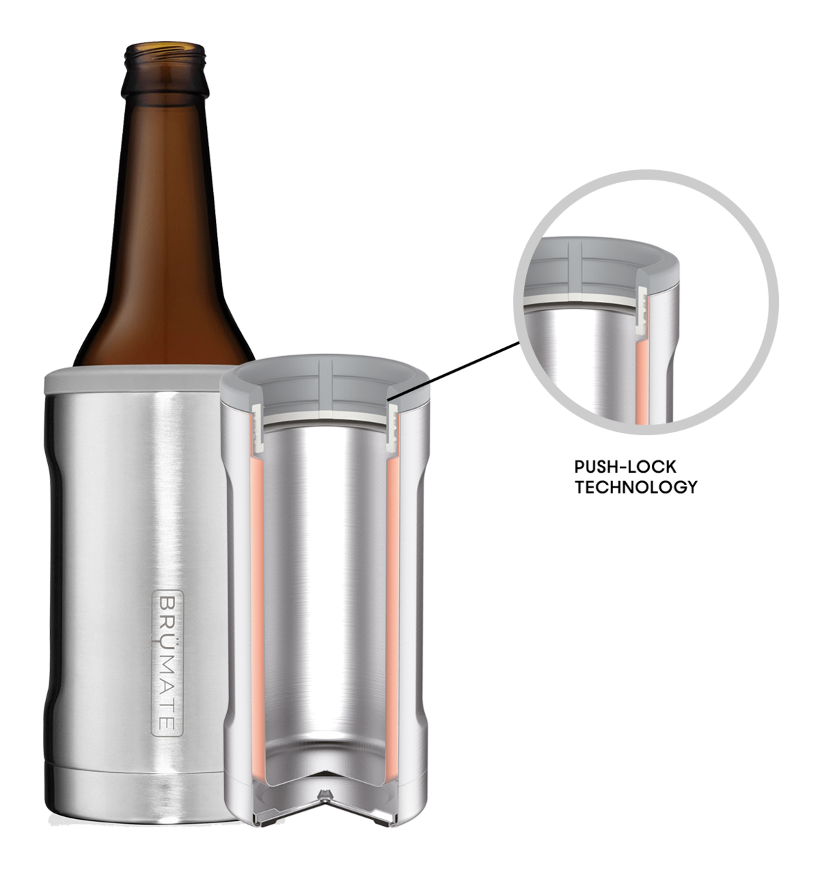 Brumate Hopsulator Bott'l 12 oz Bottle Stainless Vacuum Insulated Beer  Koozie