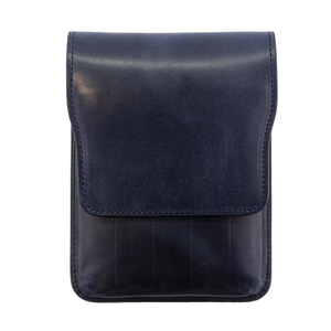 Galen Leather Co. Magnetic Flap Pen Case for 5 Pens - Crazy Horse Navy Blue