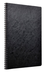 Clairefontaine Basics A4 Side Wirebound Notebook- Black, Lined