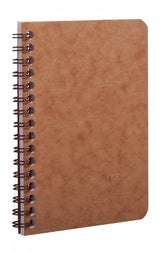Clairefontaine Basics A5 Side Wirebound Notebook With Pockets- Tan Lined