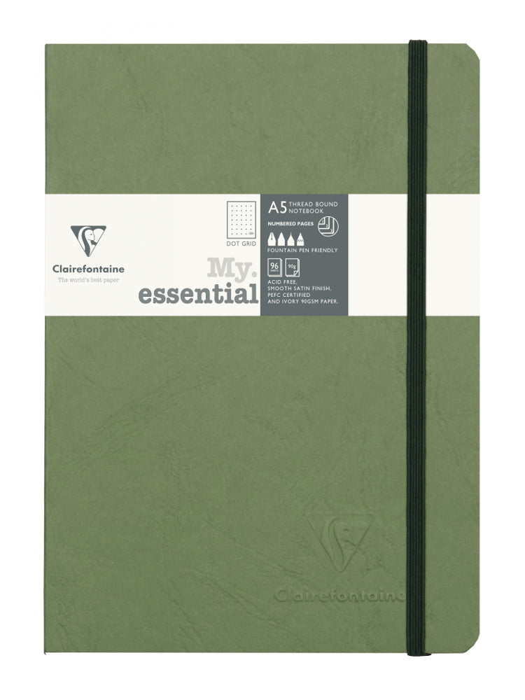 Clairefontaine My Essential A5 Notebook Dot Grid - Green