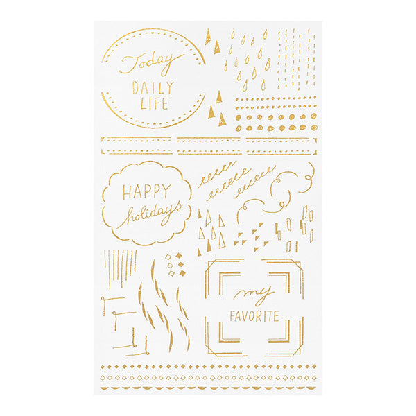 Midori Foil Transfer Stationery Stickers - Geometric Patterns