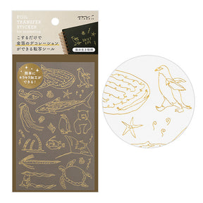 Midori Foil Transfer Stationery Stickers - Sea Creatures