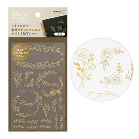 Midori Foil Transfer Stationery Stickers - Floral