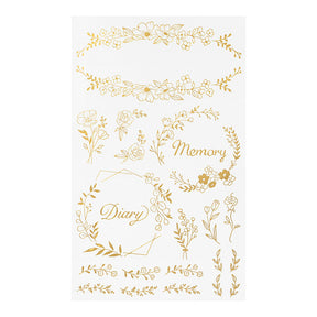 Midori Foil Transfer Stationery Stickers - Floral
