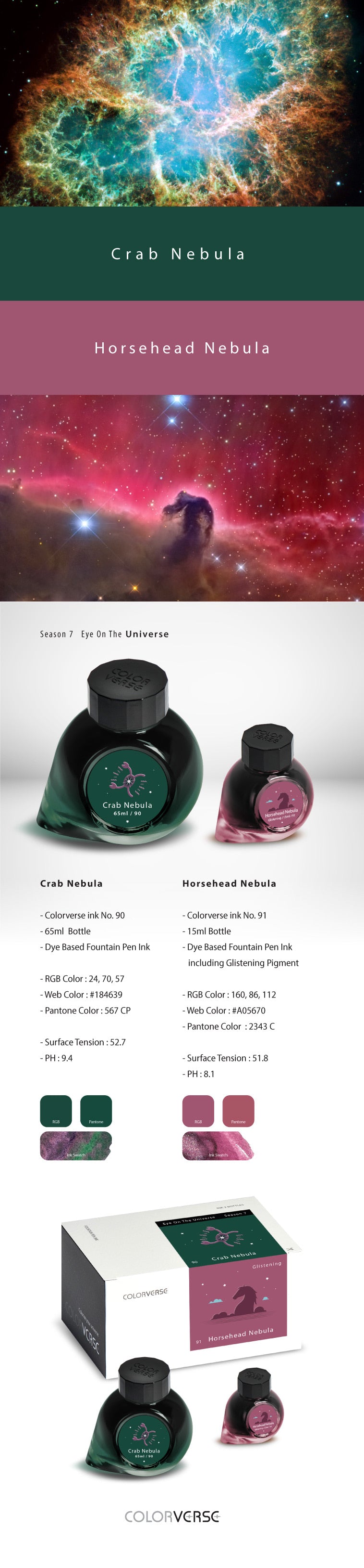 Colorverse 90 & 91 Crab Nebula & Horsehead Nebula