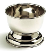 Practical meets handsome in this compact stainless steel shave cup. Mirror finish on the outside, brush finish inside with an anti-tip pedestal base. Col. Conk 2 1/4 oz. shave soap included (scents will vary). Boxed.  Top diameter: 3 1/8" Bottom diameter: 3 1/4" Depth: 1 7/8" Made in Taiwan