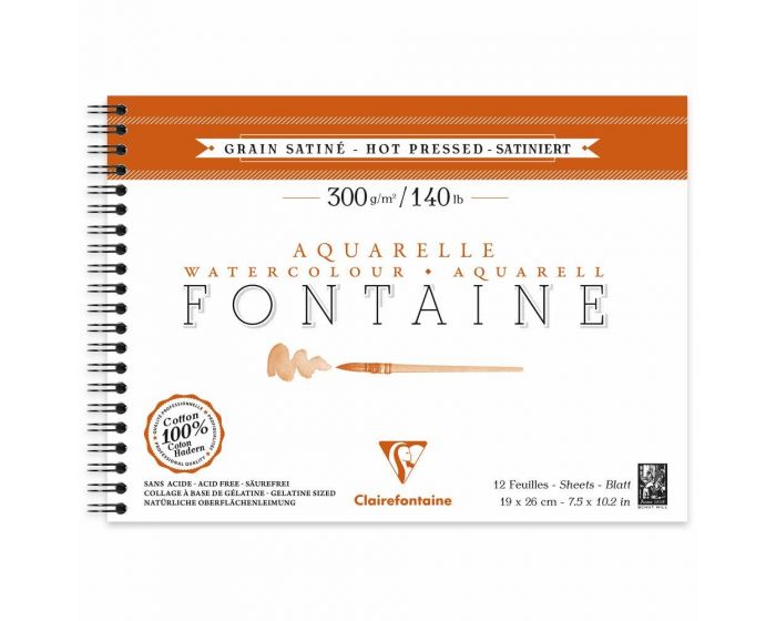 Clairefontaine Fontaine 300gsm Hot Pressed Watercolor Notebook