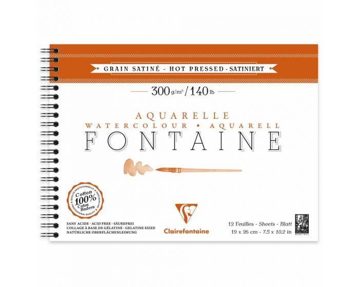 Clairefontaine Fontaine 300gsm Hot Pressed Watercolor Notebook