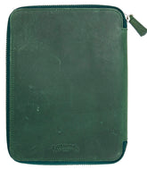 Galen Leather Co. Zippered A5 Notebook Folio- Crazy Horse Forest Green