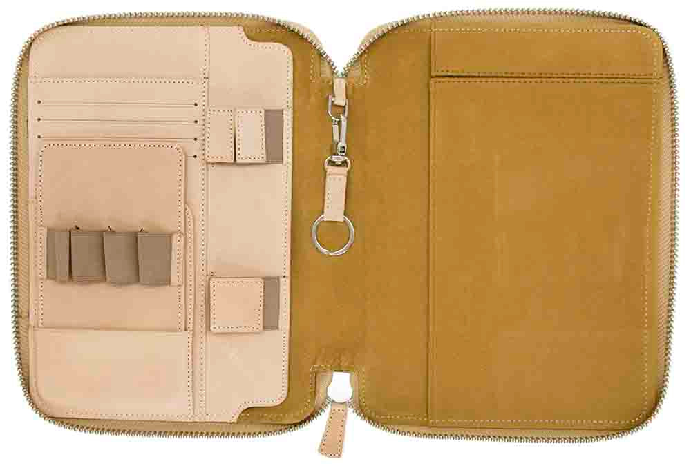 Galen Leather Co. Zippered A5 Notebook Folio- Undyed Leather