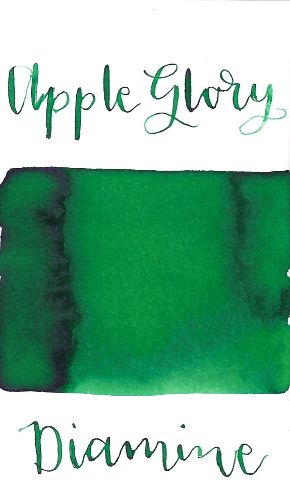 Diamine Apple Glory is a rich medium green fountain pen ink with medium shading. 