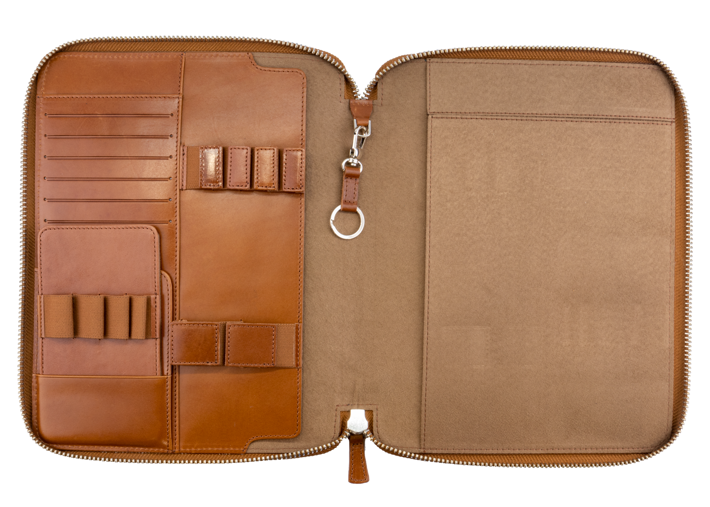 Galen Leather Co. Zippered B5 Notebook Folio- Brown