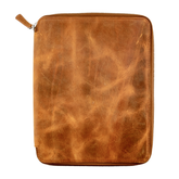 Galen Leather Co. Zippered B5 Notebook Folio - Crazy Horse Brown