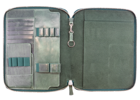 Galen Leather Co. Zippered B5 Notebook Folio - Crazy Horse Forest Green