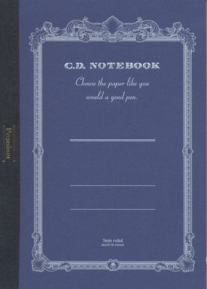 APICA Premium CD B5 Notebook - Navy 7mm Ruled