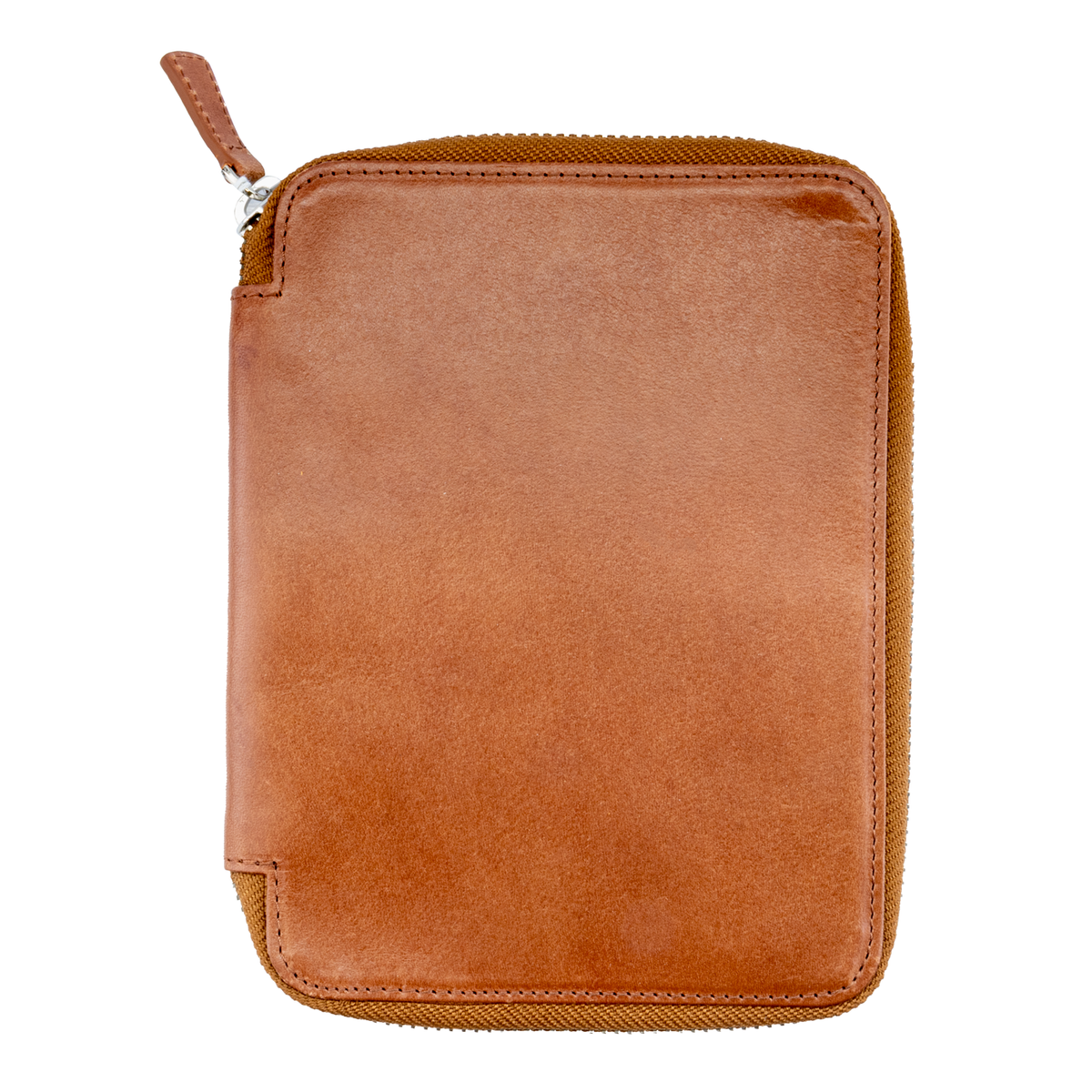 Galen Leather Co. Zippered B6 Notebook Folio- Brown