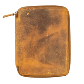 Galen Leather Co. Zippered B6 Notebook Folio - Crazy Horse Brown