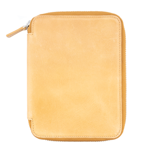 Galen Leather Co. Zippered B6 Notebook Folio- Crazy Horse Honey Ochre