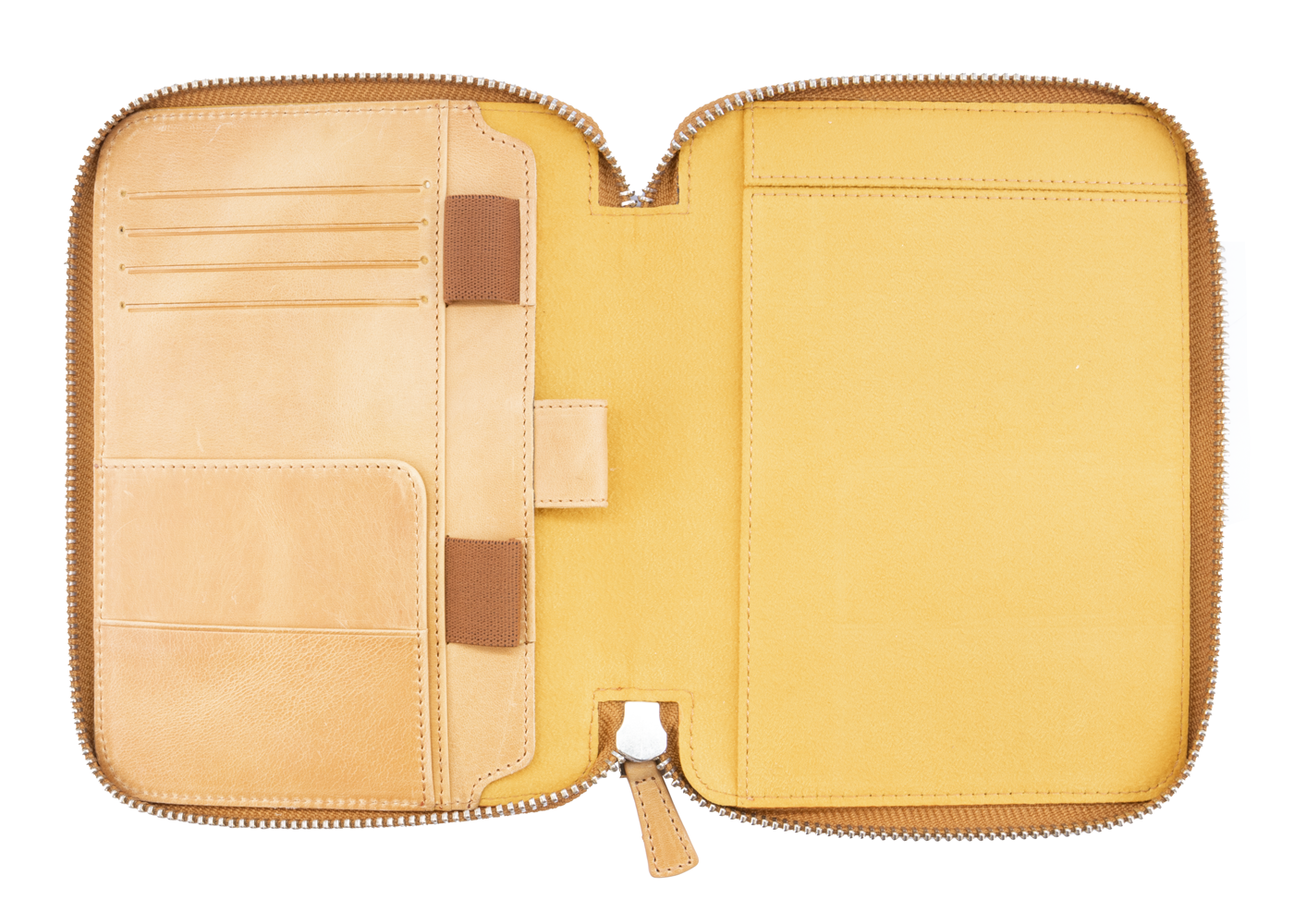 Galen Leather Co. Zippered B6 Notebook Folio- Crazy Horse Honey Ochre