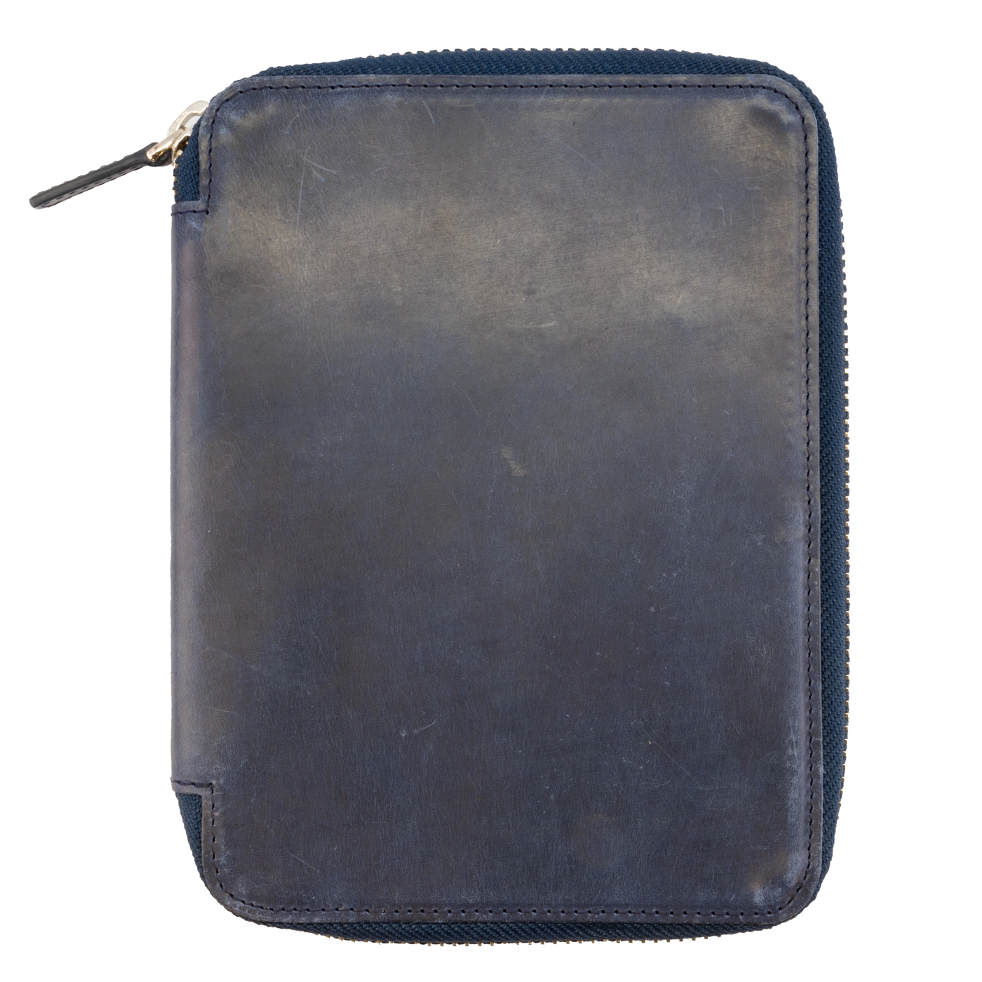 Galen Leather Co. Zippered B6 Notebook Folio- Crazy Horse Navy Blue