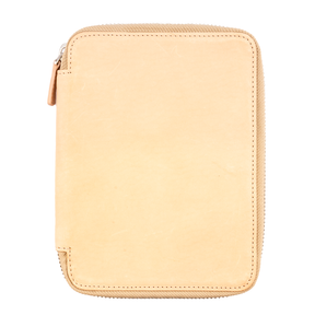 Galen Leather Co. Zippered B6 Notebook Folio- Undyed Leather