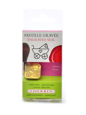 Jacques Herbin Brass Wax Seal Symbol - Baby Carriage