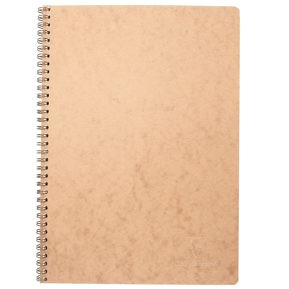 Clairefontaine Basics A4 Side Wirebound Notebook- Tan, Lined