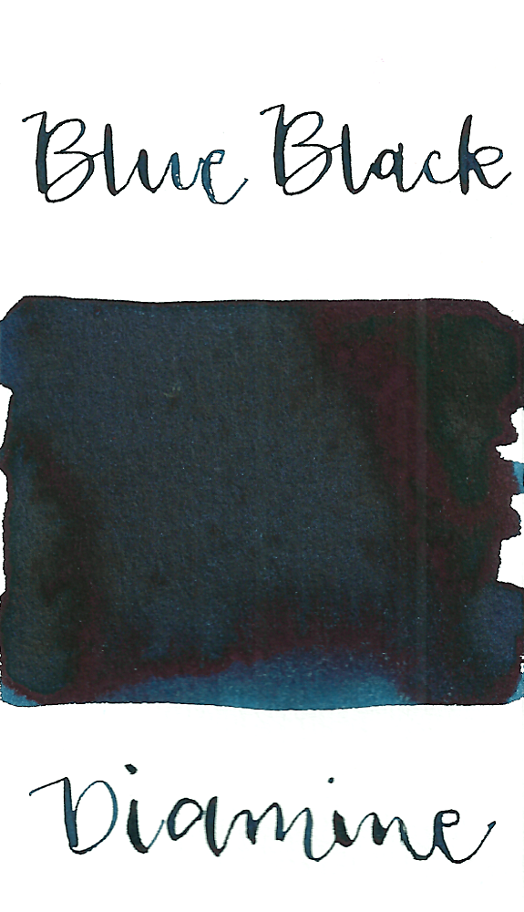 Diamine Blue Black is a medium blue black fountain pen ink with medium shading
