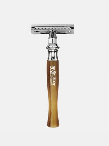 On top of adding an old-time touch to your counter, the Safety Razor also lets you enjoy a closer shave with less irritation for an exceptional experience with each use.  Complete your ultimate shaving experience with a matching C.O. Bigelow Synthetic Shave Brush. Light Horn Handle Uses most standard double edge blades.