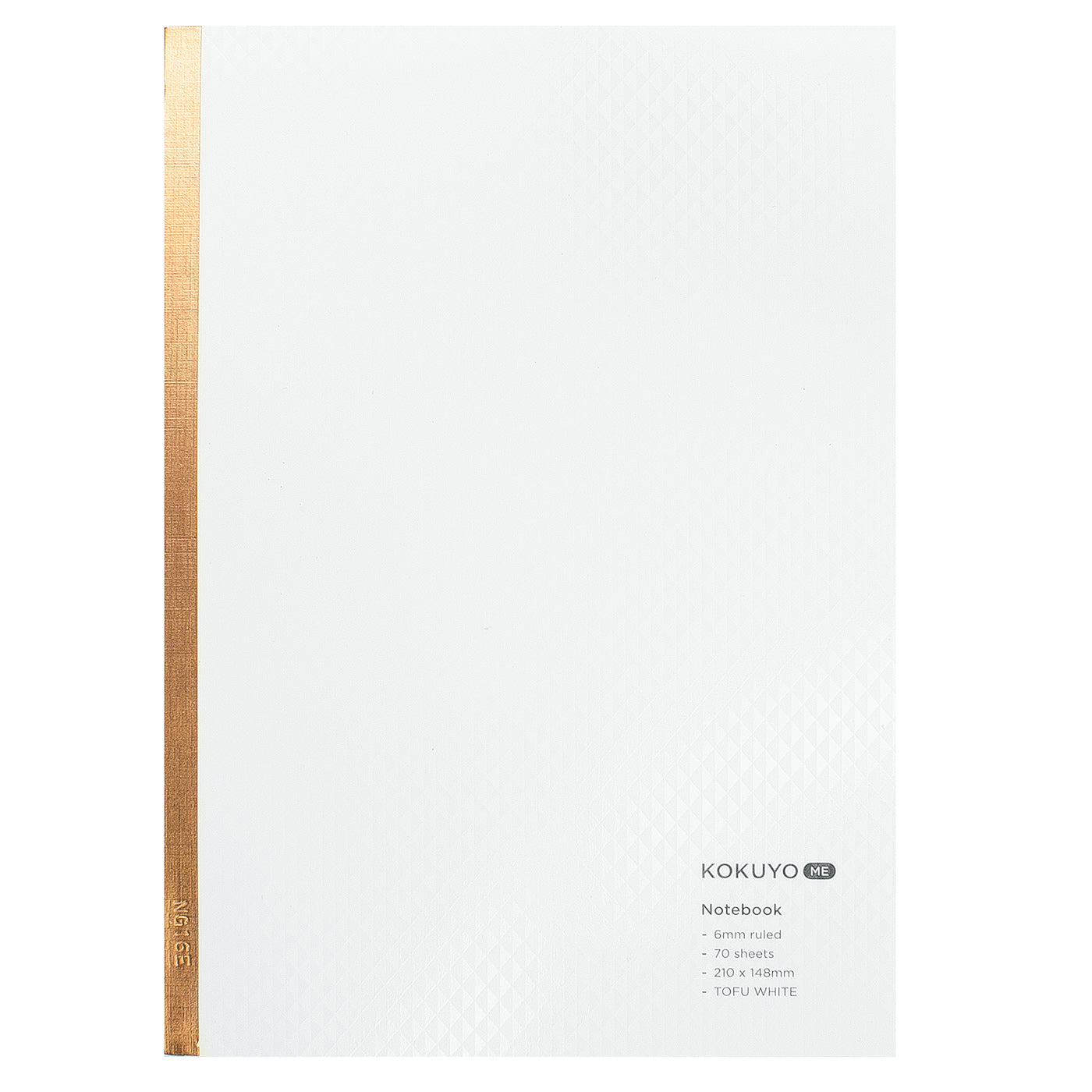 Kokuyo Me A5 Notebook- "White & Gold", Lined