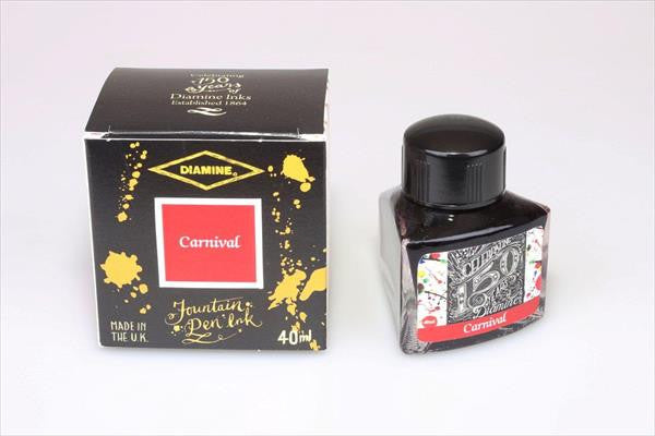 Diamine Carnival fountain pen ink is available in a triangular shaped 40ml bottle.