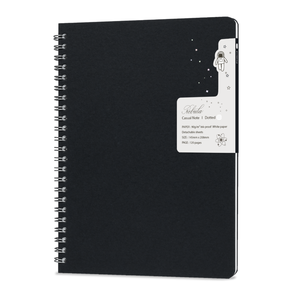 Colorverse Nebula Casual Note Notebook- Black