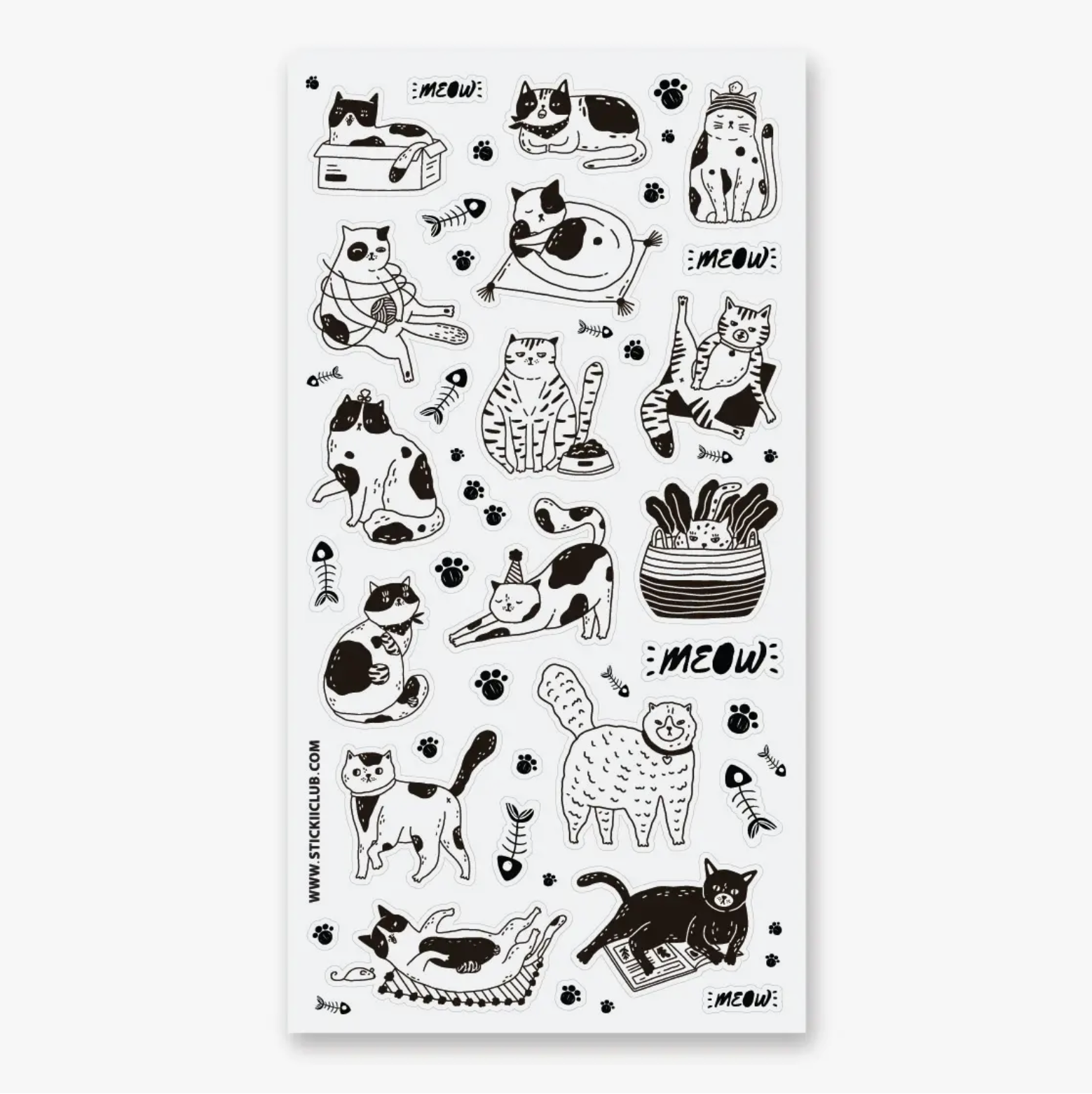 STICKII Sticker Sheet -  Cat Sketches
