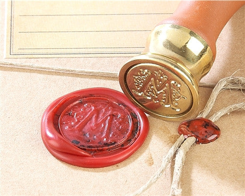 Seal Wax Kit,PUQU Vintage Initial Letters A-Z Alphabet Wax Badge Seal Stamp Kit Wax Set Tool Gift(A)