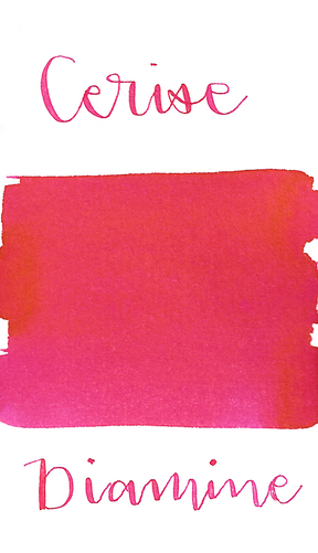 Diamine Cerise is a vivid, summery pink fountain pen ink.