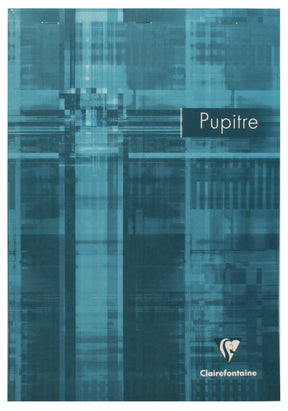 A glossy teal top staplebound notepad with the white logo on the bottom right corner.