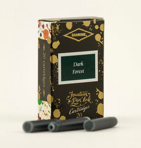 Diamine Dark Forest fountain pen ink is available in a pack of 20 standard international cartridges